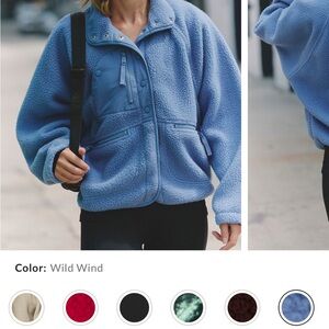 FP Movement by Free People Wild Wind Blue Teddy Sherpa Jacket